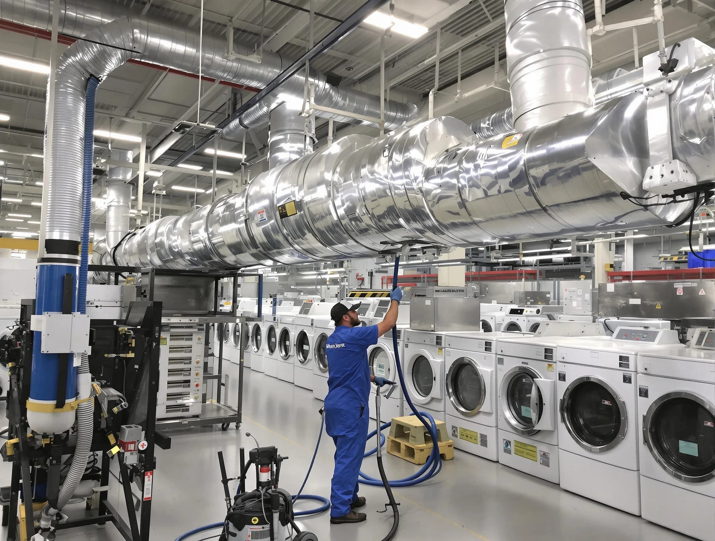 Chamberlayne Dryer Vent Cleaning team performing heavy-duty industrial dryer vent cleaning in Chamberlayne