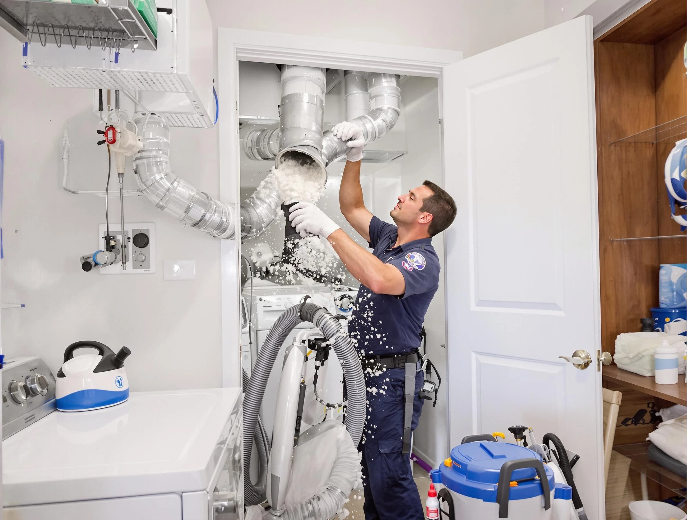 Chamberlayne Dryer Vent Cleaning technician delivering thorough residential dryer vent cleaning service in Chamberlayne