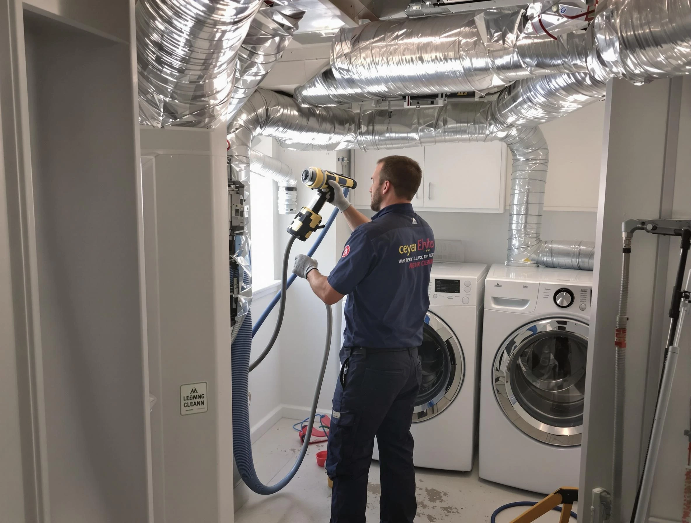 Chamberlayne Dryer Vent Cleaning specialist using advanced equipment for thorough duct cleaning in Chamberlayne